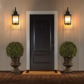 Large Outdoor Glass Wall Light – 2 Pack Traditional Black Exterior Sconces with Clear Bubble Glass
