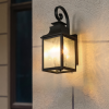 Large Outdoor Glass Wall Light – 2 Pack Traditional Black Exterior Sconces with Clear Bubble Glass