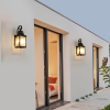 Large Outdoor Glass Wall Light – 2 Pack Traditional Black Exterior Sconces with Clear Bubble Glass