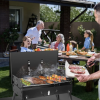 Portable Foldable Charcoal Grill – Suitcase BBQ Grill with Adjustable Cooking Height, Windproof Cover & Grill Tools