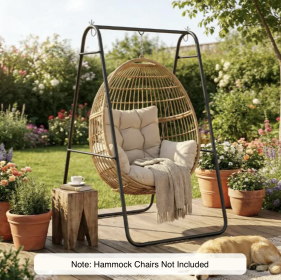 Hammock Chair Stand – Heavy-Duty Steel Hanging Chair Frame for Egg Chairs, Hammock Swings & Hanging Baskets