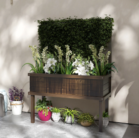 Raised Garden Bed with Trellis – Elevated Wooden Planter Box for Climbing Plants, Vegetables & Flowers