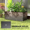71-Inch Tall Metal Planter Box with Trellis & Privacy Screen – Raised Garden Bed with Banana-Leaf Design & Drainage