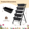 5-Tier Vertical Raised Garden Bed with Wheels – Staggered Planter Tower with 5 Removable Boxes for Herbs, Flowers & Vegetables