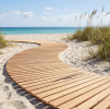7 FT Roll-Up Wooden Garden Pathway – Natural Fir Wood Outdoor Walkway with Anti-Slip Surface for Garden, Patio, Yard & Lawn