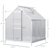 6.2' x 6.2' Walk-In Greenhouse with Sliding Door, Polycarbonate Panels & Adjustable Windows – Outdoor Garden Greenhouse