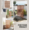 Decorative Outdoor Privacy Screen with Stand – 3-Panel Metal Room Divider & Climbing Plant Trellis, Brown Rhombus Design