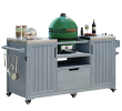 66.5" Outdoor Kitchen Island Grill Cart – 201 Stainless Steel Top, Storage Cabinets & Wheels