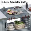 66.5" Outdoor Kitchen Island Grill Cart – 201 Stainless Steel Top, Storage Cabinets & Wheels
