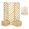 Freestanding Outdoor Privacy Screen with 4 Planters & 3 Trellis Panels – Decorative Garden Divider for Patio, Backyard & Garden