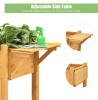 Elevated Planter Box Kit with 8 Grids, Folding Tabletop & Storage Shelves – Wooden Raised Garden Bed for Flowers, Herbs & Vegetables