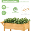 Elevated Planter Box Kit with 8 Grids, Folding Tabletop & Storage Shelves – Wooden Raised Garden Bed for Flowers, Herbs & Vegetables
