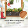 Raised Garden Bed with Trellis & Hanging Roof – Wooden Elevated Planter Box for Climbing Plants, Flowers & Hanging Baskets