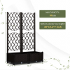 Wicker Trellis Planter, Outdoor Raised Garden Bed with Drainage Holes – Freestanding Vertical Garden Box & Privacy Screen
