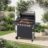 6-Burner Propane Gas Grill with Side Burner – 72,000 BTU Stainless Steel BBQ Grill with Cast Iron Grates & 650 Sq. In. Cooking Area