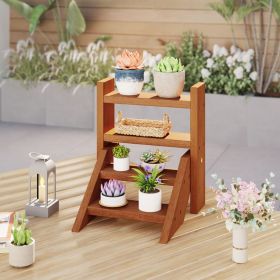 Solid Wood 4-Tier Plant Stand – Ladder-Style Flower Pot & Succulent Display Shelf for & Outdoor Use