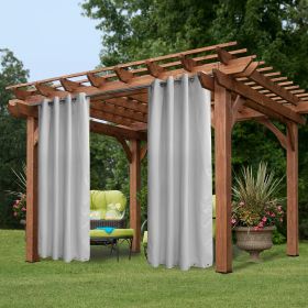 50" x 96" Outdoor Patio Curtain Panel – Water & Wind-Resistant Greyish White Privacy Curtain for Pergolas, Gazebos & Porches