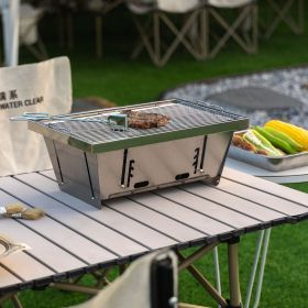 Foldable Portable Charcoal BBQ Grill – Stainless Steel Camping Grill for Picnics, Tailgating, Backyard BBQs & Outdoor Cooking