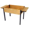 Elevated Raised Garden Bed with Metal Legs & Folding Storage Shelf – Wooden Planter Box for Herbs, Vegetables & Flowers