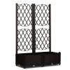 Wicker Trellis Planter, Outdoor Raised Garden Bed with Drainage Holes – Freestanding Vertical Garden Box & Privacy Screen