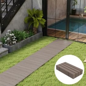 8 Ft Roll-Up Outdoor Garden Pathway – Weather-Resistant HDPE Walkway with Wood-Grain Finish & Portable Roll-Up Design (Color: Gray, size: M)